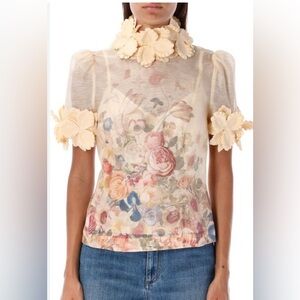 Zimmerman luminosity liftoff flower top- white